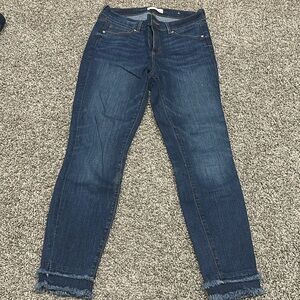 Adorable Loft Denim Jeans with Double Fringe Hem